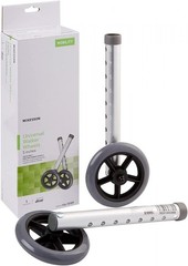 McKesson Universal Walker Wheels, Rubber, Silver/Gray 1 Pair, 146-10109