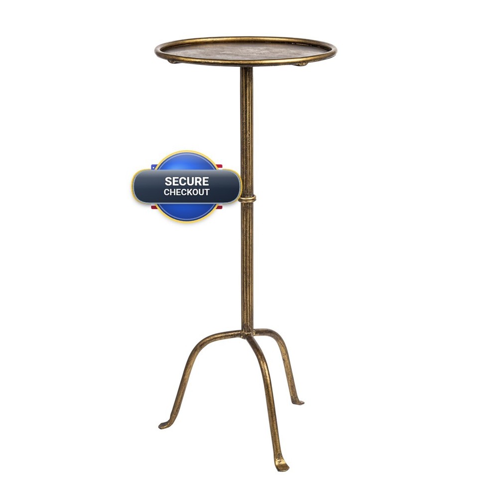 Creative Co-Op Metal Martini Cocktail Table Antique Brass Ec1446