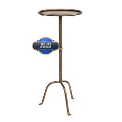 Creative Co-Op Metal Martini Cocktail Table Antique Brass Ec1446
