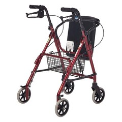 Lumex Lite Junior Light & Compart 4 Wheel Rollator for Youth Burgundy (Open Box)