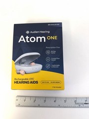 Audien Hearing Atom One OTC Rechargeable Beige Hearing Aid New in the Box