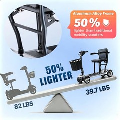 4-Wheel Mobility Scooter for Adults Seniors 18.6 Mile 300lbs Electric Scooter
