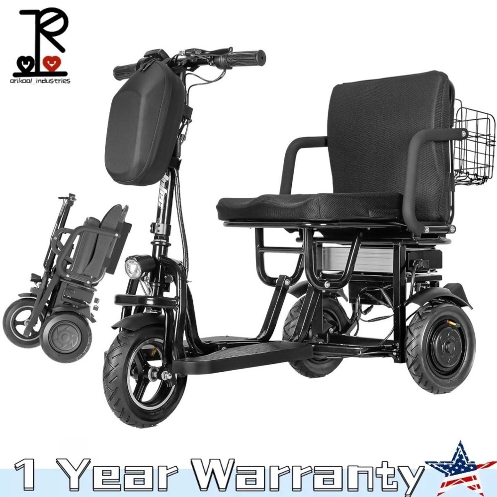 Double Motor 700W 3-Wheels Folding Electric Mobility Scooter Portable Scooter