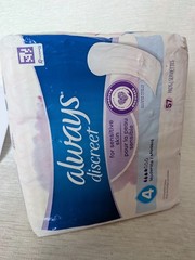 Always Discreet For Sensitive Skin Pads Level 4 Moderate Absorbency 57 Pads
