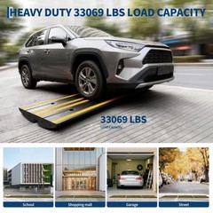 48in Rubber Curb Ramp 2.76in Rise Heavy Duty Driveway Threshold Ramp 33069lbs