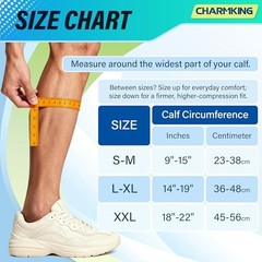 Calf Compression Sleeve for Women & Men Large-X-Large 04 Black/White/Grey