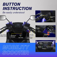 1000W 4-Wheel All Terrain Heavy Duty Seniors Mobility Scooter 40 miles 500lbs