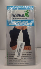 TechWare Pro Compression Ankle/Foot Sleeve – Unisex – Large/XL – Blue/Black
