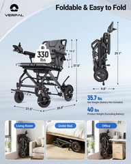 Used Electric Wheelchair Reclining Foldable Lightweight Mobility Motorized