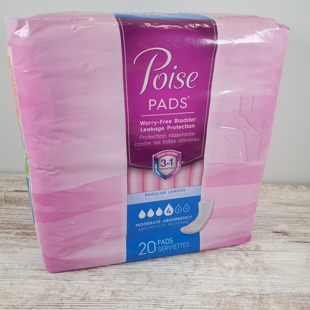Poise Pads Moderate Absorbency Bladder Control Incontinence Protection 20 Ct