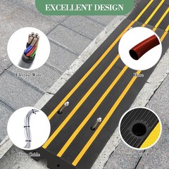 Set 4 2.4″ Rise Driveway Ramp 48″x16″x2.4″ Curb Rubber Threshold 55000 lbs Load