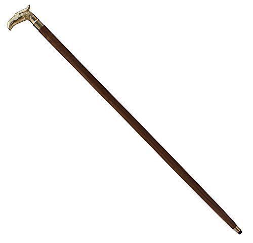 Eagle Head Wooden Cane Walking Stick for Men Women with Metal Brass Handle Wood
