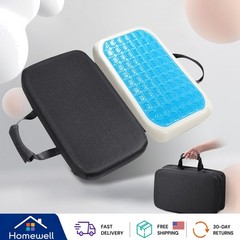 Thick Non-Slip Memory Foam Seat Cushion with Washable Cover & Storage Pocket
