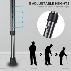 Hold 440 lbs Folding Canes with Seat Walking Stick Height Adjustment Cane Sea…