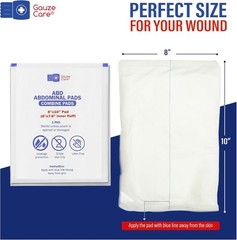 Heavy Leakage Protection: Surgical-Grade 8×10 ABD Pads, 24-Pack for Post Op Care