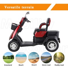 1000W 4-Wheel Heavy Duty Adjustable 2-Seat Electric Power Mobility Scooters
