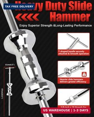9-Way Slide Hammer Puller Set, Front Wheel Hub Remover & Rear Wheel Axle Removal
