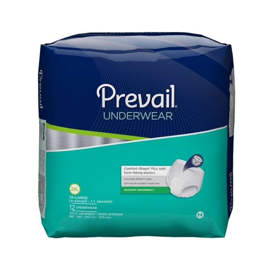 Prevail Protective Underwear, XX-Large, 68 – 80 Inch, #PV-517 48/Case, 2 Cases