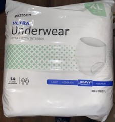 McKesson Unisex Adult’s Disposable Ultra Underwear, Size XL – White