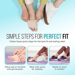 2 Pack For Man Women Fabric Metatarsal Pads Sleeve with Gel Sole Cushion