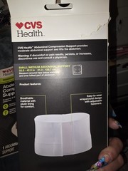 CVS Health Abdominal Compression Support Wraparound Adjustable Breathable White