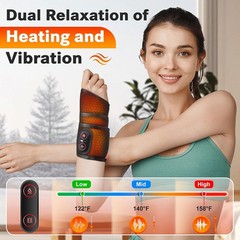 Cordless Wrist Heating Pad Wrap Heated Wrist Brace with Vibration Hand Massager