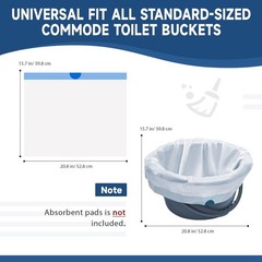 Commode Liners Disposable Waste Bags Fits All Standard Bedside Portable To