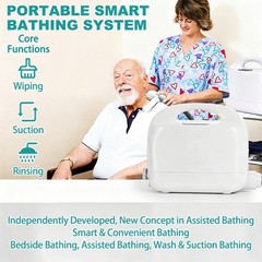 Irtme Bedside Bath System for Bedridden Elderly Paralyzed, Intelligent No-Water
