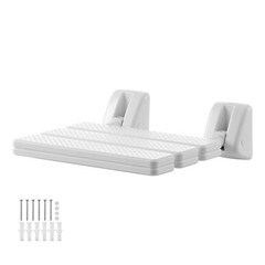 Uimoso Foldable Shower Seat Wall Mounted Folding PP Shower Bench 220LBS Loading