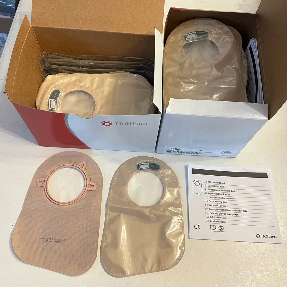 Hollister 18364 New Image 2.75″ Two-Piece Closed Ostomy Pouch 90 pc LOT Transpar