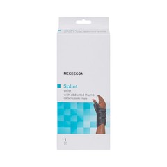 McKesson Hook and Loop Strap Wrist Brace with Abducted Thumb for Left Hand