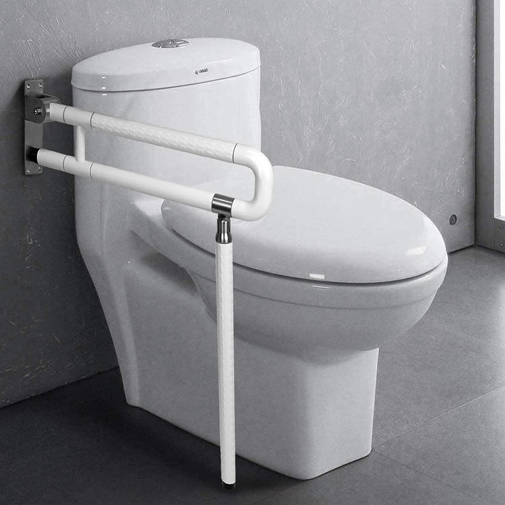 29.5 INCH Foldable Toilet Grab Bar Flip Up Grab Bar Handicap Arm Grab Bars To…
