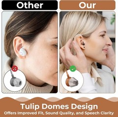 Soft Silicone Hearing Aid Domes – 10 Pcs Dark Gray Tulip Design Tips