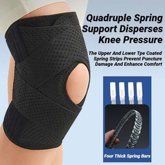 Large Knee Support Brace Compression Sleeve Elastic Sports Knee Pad Black