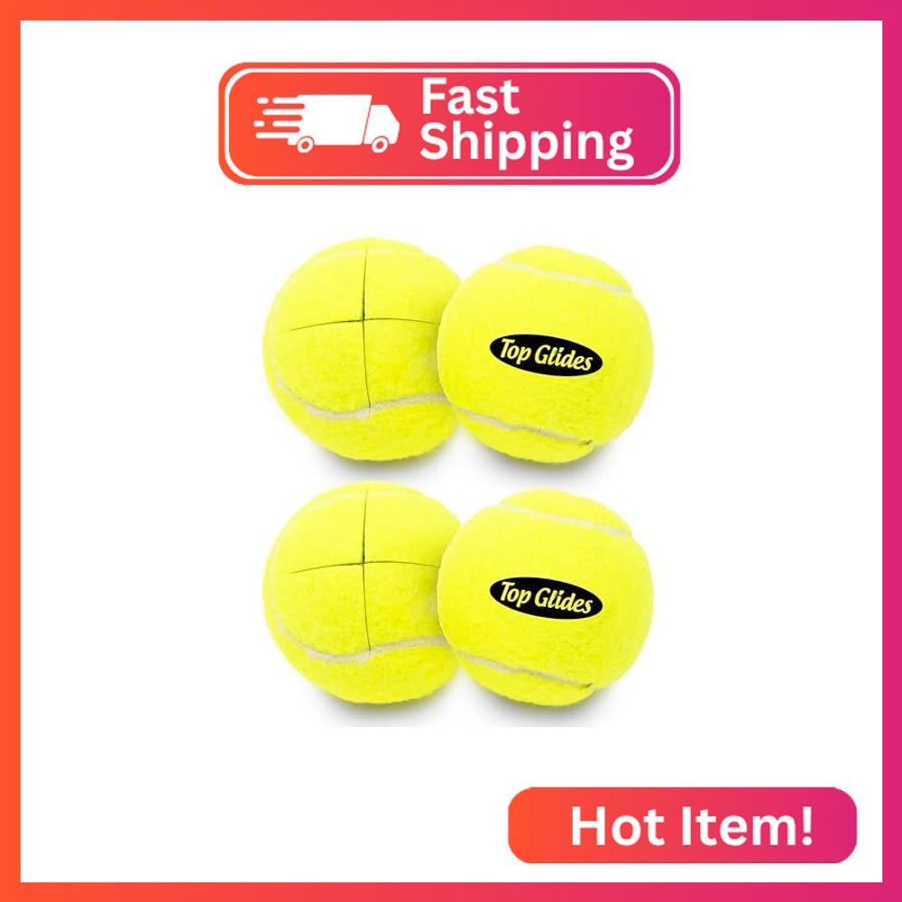 Top Glides Precut Walker Tennis Ball Glides – Yellow – 2 Pairs
