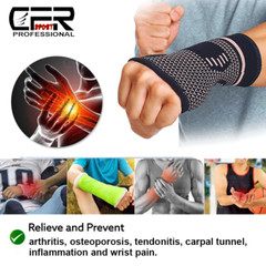 Compression Copper Wrist Hand Brace Carpal Tunnel Support Arthritis Sprain Pain