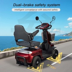 350W Heavy Duty 4-Wheel All Terrain Mobility Scooters for Seniors 8Mph 37Miles