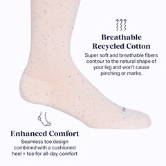 Recycled Cotton Knee High Socks – 15-20mmHg Large, Muted Rose