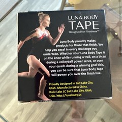 Luna Body Kinesiology Pro Tape Strips 20 Pre-cut Roll, 10″ x 2″, Finisher Black
