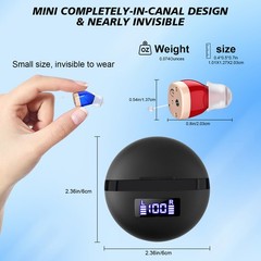 1 Pair Of Digital Hearing Aid Severe Loss Rechargeable Invisible ITE Ear Aids