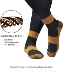 Copper Infused Compression Socks 20-30mmHg Pain Relief For Mens Womens Sport