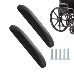 Universal Wheelchair Padded Armrests – Black Replacement Pads (10-1/4″, 2pcs)