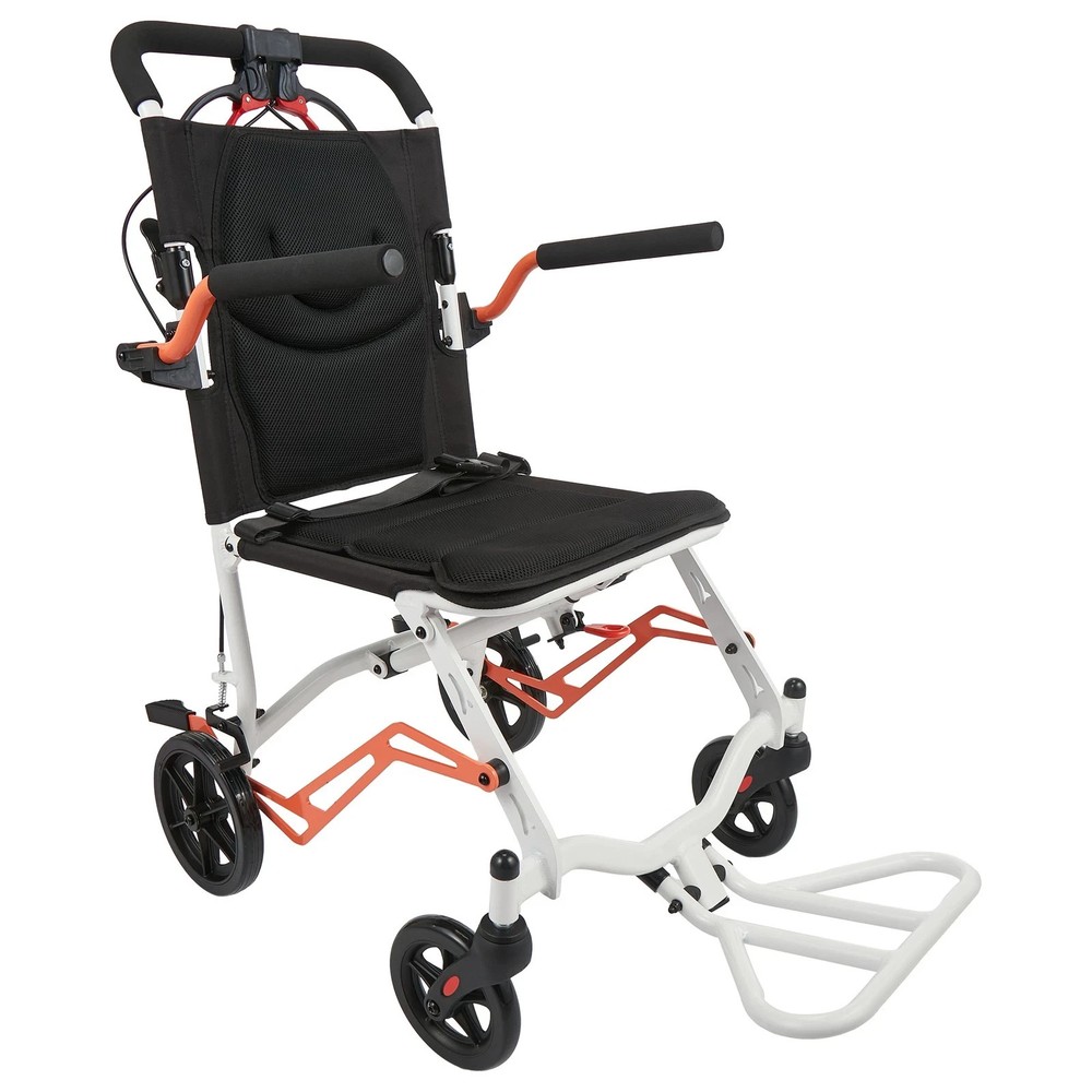 Ultra Lightweight Elderly Transport Wheelchair Portable Folding Transport Chair
