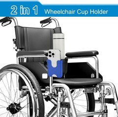 2-in-1 Wheelchair & Walker Cup Holder with Phone Holder – Universal Fit