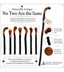 Shillelagh Wooden Irish Walking Stick Cane Handcrafted 100% Blackthorn Wood 36”