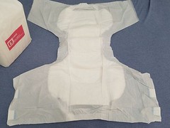 Bambino Bianco Large White Plastic Thick Quilted Adult Diaper Brief 4-Tapes 1pc