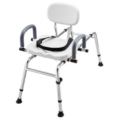 VEVOR Sliding Shower Chair Tub Transfer Bench with Swivel Seat & Back 400 lbs