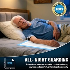 Disposable Bed Pads 36″ X 36″ (50 Count) , Extra Large Heavy Duty Incontinence U