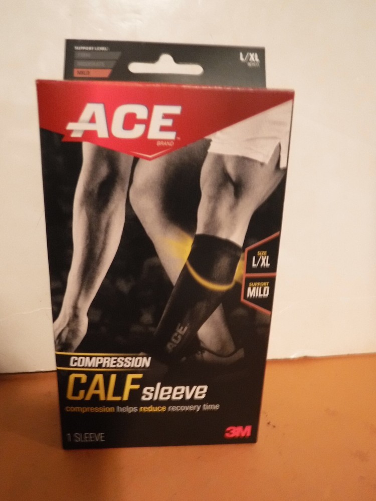 Ace Calf Compression Sleeve L/XL For Football, Basketball, Volleyball All Sports
