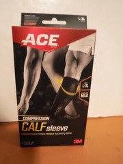 Ace Calf Compression Sleeve L/XL For Football, Basketball, Volleyball All Sports